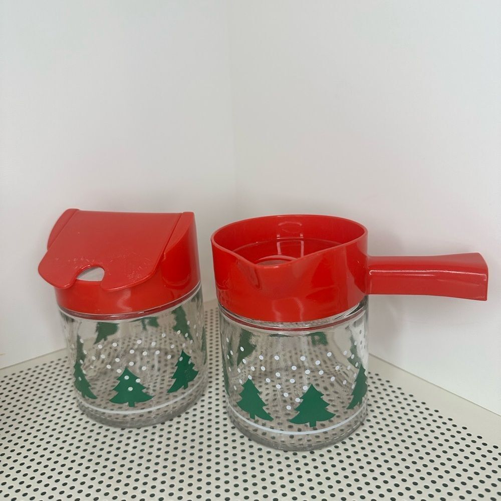 GEMCO Christmas Tree sugar and creamer set